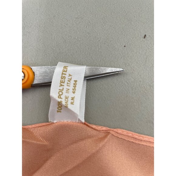 2-Piece Polyester Scarves Peach White Made In Italy Orange Cream Solid - Picture 3 of 4